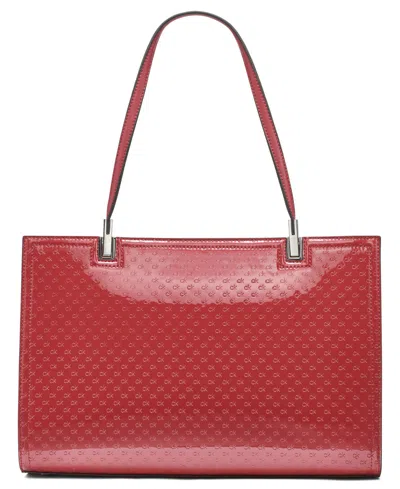 Calvin Klein Women's Verne Signature Embossed Tote Bag With Charm In Red
