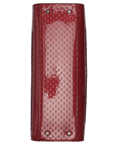 Calvin Klein Women's Verne Signature Embossed Tote Bag With Charm In Red