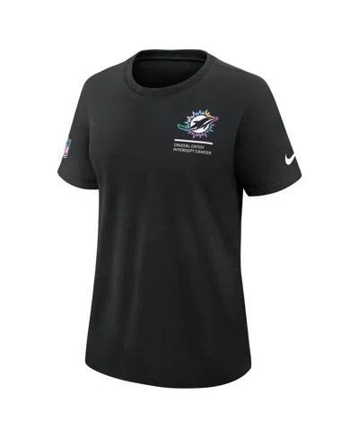Nike Women's Black Miami Dolphins 2025 Nfl Crucial Catch Tri-blend Dri-fit T-shirt In Black