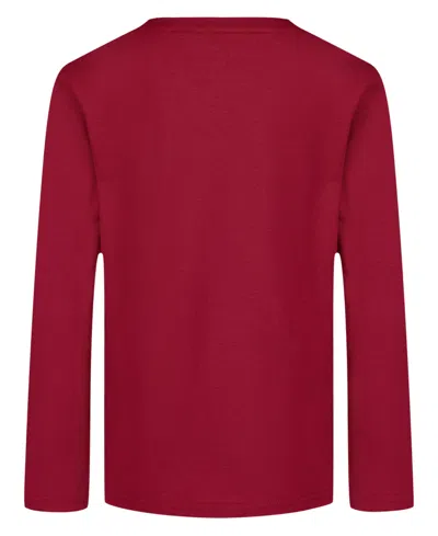 Nautica Boys 2t-7 Usa Flag Design Long Sleeve T-shirt In Red