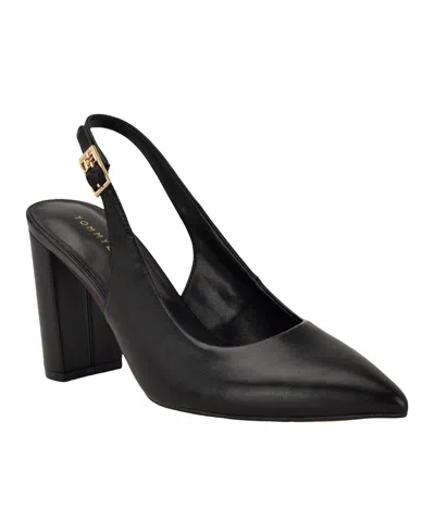 Tommy Hilfiger Azalee Block Heel Slingback Pump In Black