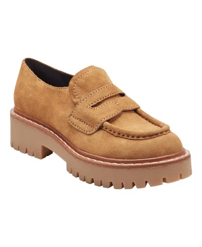 Marc Fisher Ltd Women's Norton Lug Sole Leather Loafer In Brown