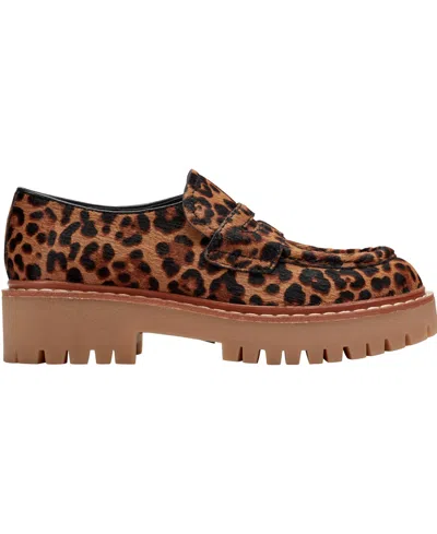 Marc Fisher Ltd Norton Lug Sole Penny Loafer In Animal Print