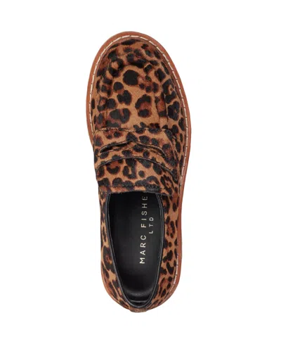 Marc Fisher Ltd Norton Lug Sole Penny Loafer In Animal Print