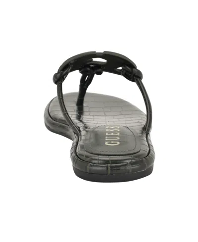 Guess Women's Saime Embellished G Cutout Flat Thong Sandals In Gray