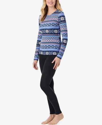 Cuddl Duds Crew Neck Top In Multi