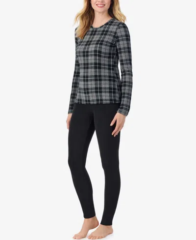 Cuddl Duds Crew Neck Top In Black