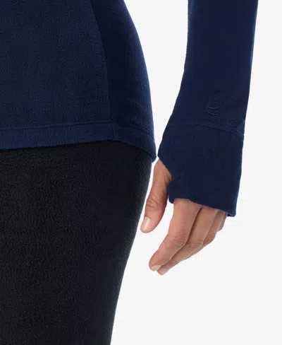 Cuddl Duds Women's Long Sleeve Half-zip Hoodie In Blue