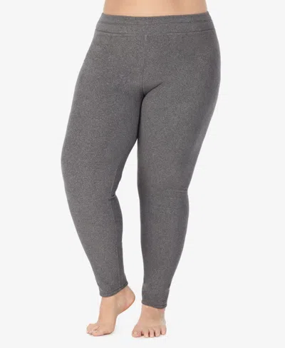 Cuddl Duds Plus Size Fleecewear Stretch Leggings In Gray