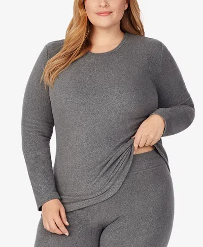 Cuddl Duds Plus Size Fleecewear Stretch Leggings In Gray