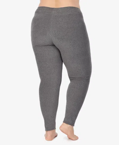 Cuddl Duds Plus Size Fleecewear Stretch Leggings In Gray