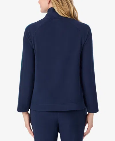 Cuddl Duds X Jennifer Lake Fleecewear With Stretch Half-zip Pullover In Blue