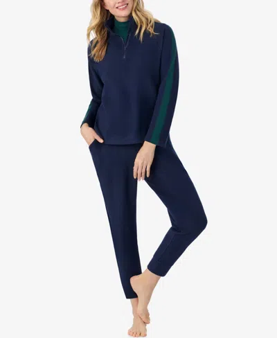 Cuddl Duds X Jennifer Lake Fleecewear With Stretch Half-zip Pullover In Blue