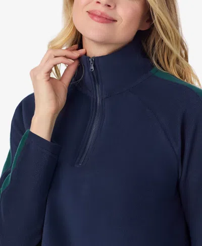 Cuddl Duds X Jennifer Lake Fleecewear With Stretch Half-zip Pullover In Blue