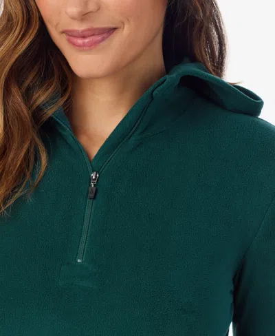 Cuddl Duds Women's Long Sleeve Half-zip Hoodie In Green