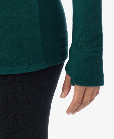 Cuddl Duds Women's Long Sleeve Half-zip Hoodie In Green