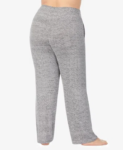 Cuddl Duds Plus Size Soft Knit Lounge Pants In Gray
