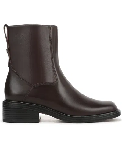 Franco Sarto Women's Gracely Block Heel Zip Short Boots In Burgundy