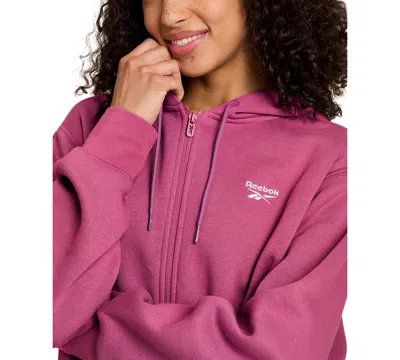 Reebok Women's Small Vector Full Zip Sweatshirt In Pink