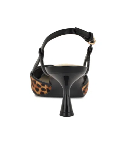 Nine West Women's Rhonda Kitten Heel Slingback Pumps In Animal Print