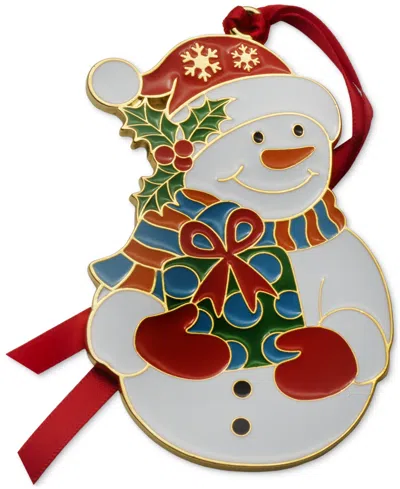 Wallace 2025 Gold-plated Enameled Snowman Ornament, 16th Edition In Multi