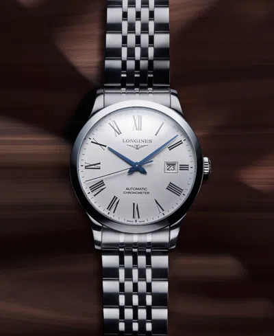 Longines Record Watch, 40mm In Metallic