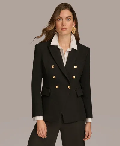 Donna Karan Women's Double Breasted Buttoned Blazer In Black