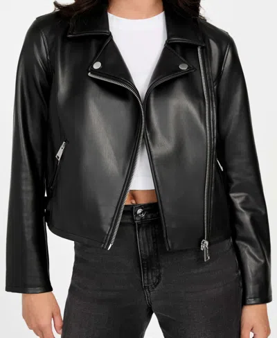 Guess Women's Long Sleeves Moto Jacket In Black