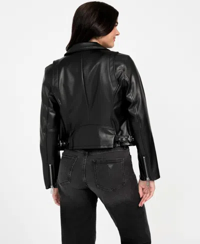 Guess Women's Long Sleeves Moto Jacket In Black