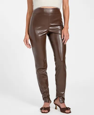 Guess Women's New Priscilla Slim Fit High Rise Leggings In Brown