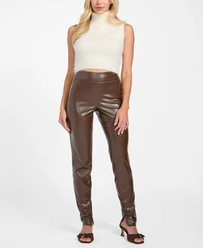 Guess Women's New Priscilla Slim Fit High Rise Leggings In Brown