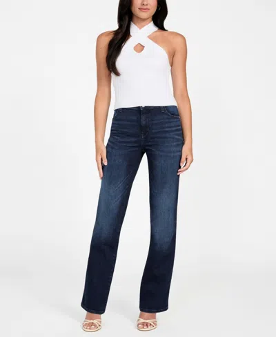 Guess Women's Straight Fit Mid Rise Jeans In Blue
