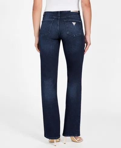 Guess Women's Straight Fit Mid Rise Jeans In Blue