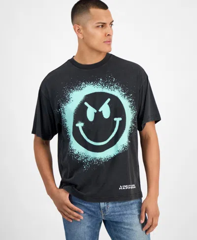 Smileyworld Men's Happy Sad Graphic T-shirt In Black