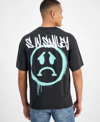 Smileyworld Men's Happy Sad Graphic T-shirt In Black