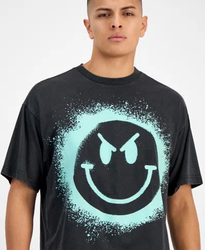 Smileyworld Men's Happy Sad Graphic T-shirt In Black
