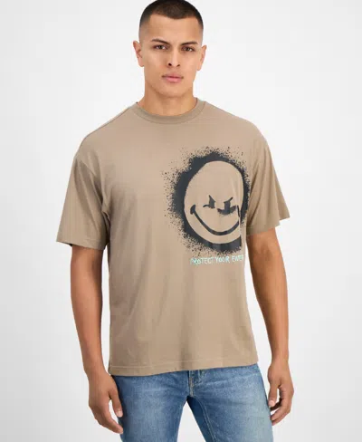 Smileyworld Men's Happy Mad Graphic T-shirt In Brown