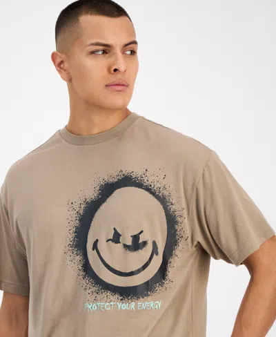 Smileyworld Men's Happy Mad Graphic T-shirt In Brown