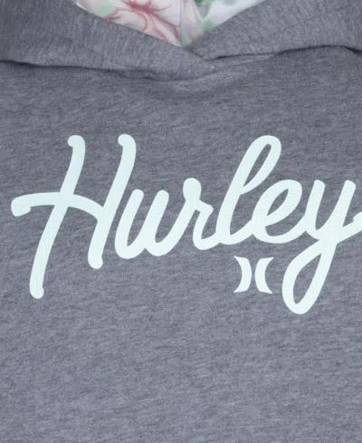 Hurley Girls 7-16 Long Sleeve Fleece Hoodie In Gray