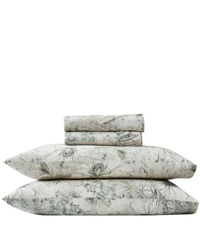 Southshore Fine Linens Skye Floral Extra Deep Pocket 300- Thread Count 4-pc. Sheet Set, Full In Neutral