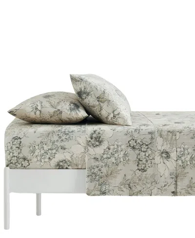 Southshore Fine Linens Skye Floral Extra Deep Pocket 300- Thread Count 4-pc. Sheet Set, Full In Neutral