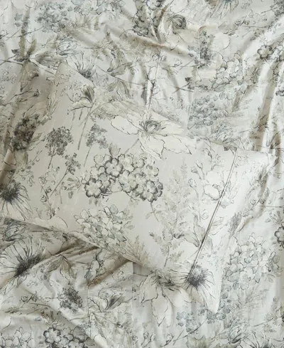 Southshore Fine Linens Skye Floral Extra Deep Pocket 300- Thread Count 4-pc. Sheet Set, Full In Neutral