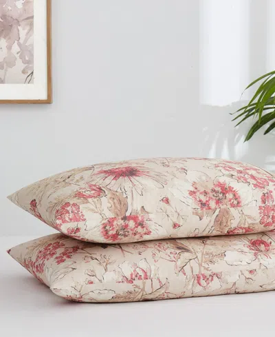 Southshore Fine Linens Skye Floral Extra Deep Pocket 300- Thread Count 4-pc. Sheet Set, California King In Red