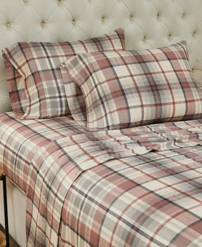 Southshore Fine Linens Highland Plaid Extra Deep Pocket 300- Thread Count 4-pc. Sheet Set, Queen In Red