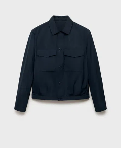 Mango Men's Pockets Water-repellent Jacket In Blue