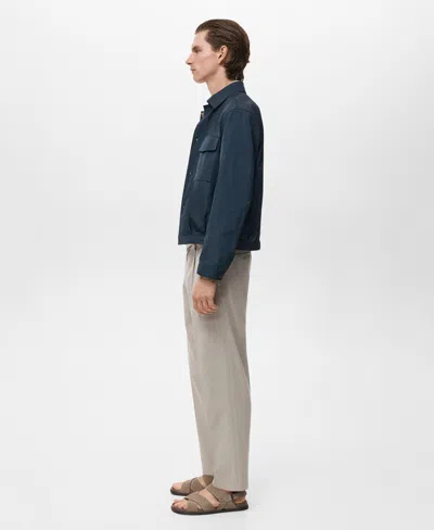 Mango Men's Pockets Water-repellent Jacket In Blue