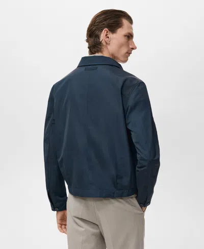 Mango Men's Pockets Water-repellent Jacket In Blue