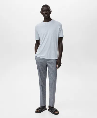 Mango Men's Linen Slim-fit T-shirt In Green