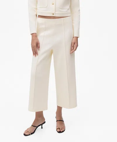 Mango Women's Cotton Crop Pants In Neutral