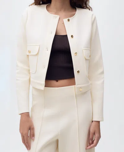 Mango Women's Cotton Crop Pants In Neutral